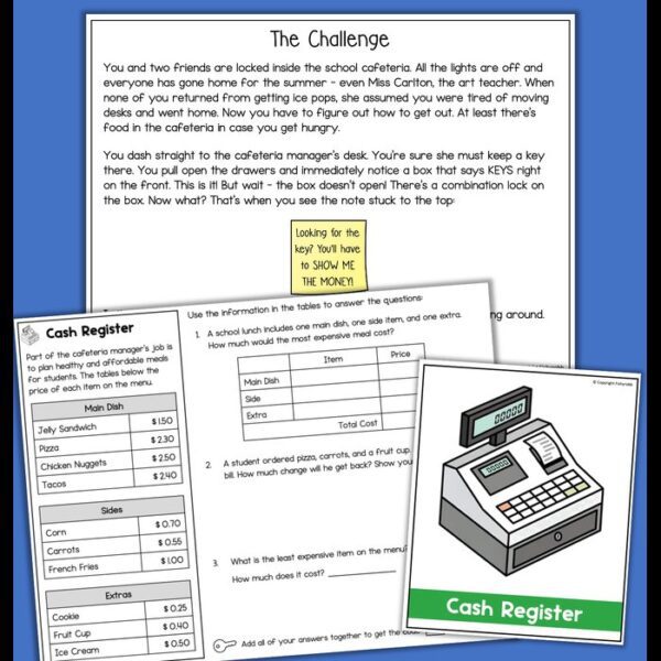 escape the school end of the year 4th 5th grade math escape room activity